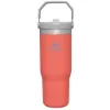 Stanley IceFlow Flip Straw Tumbler - Pipetli 0.89L Guava (Açık Mercan) - Termos Bardak