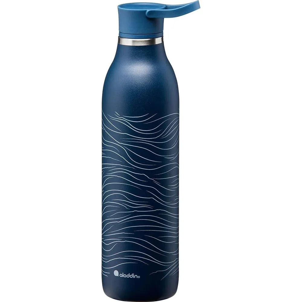 Deep Navy Wave Print