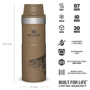 Stanley 0.47L Classic Trigger-Action Travel Mug - Tan Peter Perch için detaylar