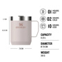 Stanley 0.23L Classic Legendary Camp Mug - Efsanevi Kamp Bardağı - Rose Quartz için detaylar