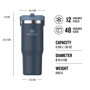 Stanley 0.89L The IceFlow Flip Straw Tumbler - Navy / Lacivert için detaylar