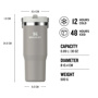 Stanley 0.89L The IceFlow Flip Straw Tumbler - Ash / Gri için detaylar